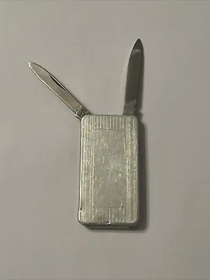 Vintage Imperial Stainless Steel Money Clip Pocket Knife & File Made In USA 2” • $7.85