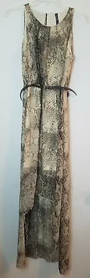 Julian Taylor Long Reptile Print Dress With Belt - Size 4 • $18