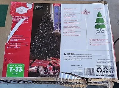 ⚡️Holiday Time 6.5-Foot Pre-Lit Madison Pine Clear Light Christmas Tree - Black • $39