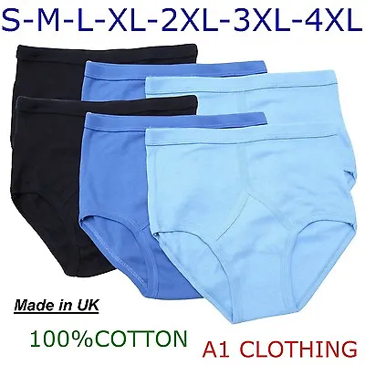 6 Men's Y-Fronts Underpants 100% Pure Cotton UnderwearWhite & Colour S To 5XL • £10.99