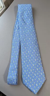 Vineyard Vines Custom Collection Silk Tie Blue Fleur De Lis Perlis RNO • $25.46