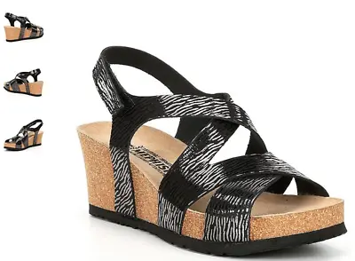 Mephisto Lyla Black Zebra Wedge Comfort Sandal Women's Sizes 35-42 NEW!!! • $109.95