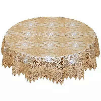 Small Beige Lace Tablecloth For Small Coffee Table 36 Inch Round 36-inch Round • $30.62