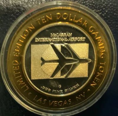 $19.99 • Buy Vintage Limited Edition 10$ Gaming Token .999 Fine Silver Mccarran Airport,  USA