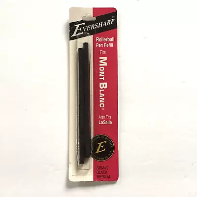$9.95 • Buy Eversharp Rollerball Pen Refill Black Medium SRM4 Fits Mont Blanc LaSalle 2 Pack