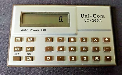 £10 • Buy Uni-Com LC-263A Vintage Calculator -Credit Card- Working - Very Good Condition