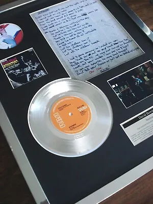 £119.99 • Buy David Bowie Starman Platinum Disc 7  Single Record Original Handwritten Lyrics 