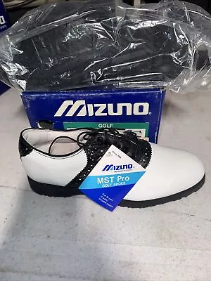 MIZUNO MENS MST PRO 9524 White/BLACK  Golf Shoes New With Tags • $17.99