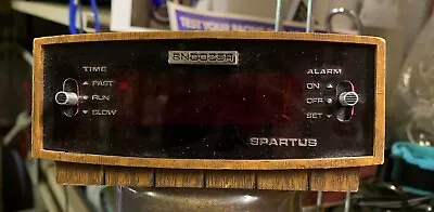 Vintage Spartus 1979 Woodgrain Digital Alarm Clock  Model 21-3011-190 TESTED! • $19.99