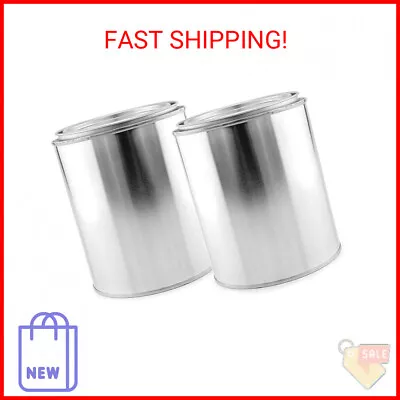 Empty Quart Paint Cans With Lids (2 Pack); Unlined Metal Paint Cans Value Pack • $19.16