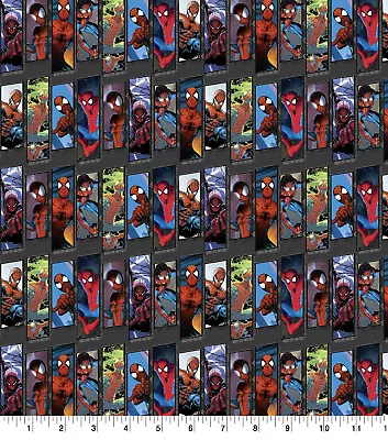 MARVEL Spiderman Comic Swatch-1 Yard 36 H  X 42 W-100% Cotton-Masks • $5.75
