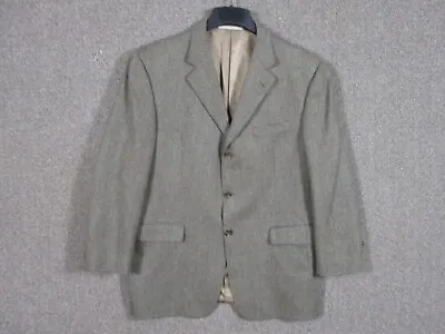 $32.99 • Buy Burberry Blazer Mens 44R Brown Tweed Wool Cashmere Sport Coat 3 Button Jacket