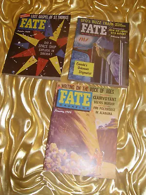 Fate Magazine Lot Of 3 From 1959 Science Fiction Pulp Jan Feb Oct UFOs Paranor • $11