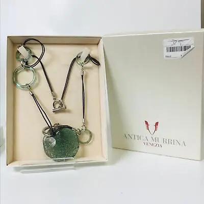 Antica Murrina Venezia Smoky Green Murano Glass Necklace (Boxed) • £20