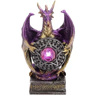 Dark Legends Mystical Vortex Pentangle Dragon With LED Light - Purple • £29.99