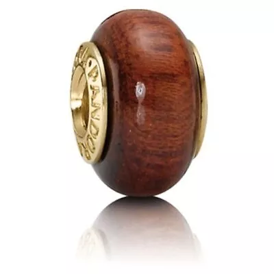 Genuine Pandora Conker Colour Brown Wood Murano Charm - EUC • £24.99