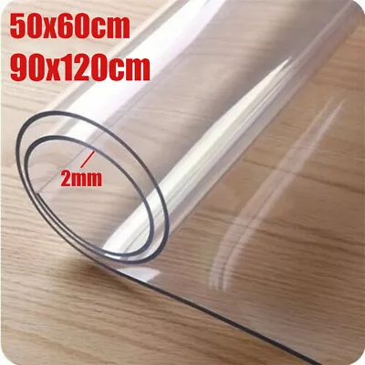 2mm Thick Clear Transparent Vinyl PVC Tablecloth Table Protector Plastic Cover • £7.59