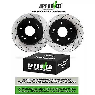 Rear Set Premium Drilled And Slotted Disc Brake Rotors Pair (Rotors Only Set) • $79.99
