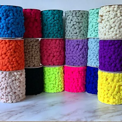 £1.80 • Buy Bertie's Bows Pom Pom Trim 15mm (10mm Bauble) Craft Fringe - Sold By The Metre 