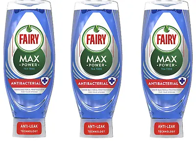 £12.45 • Buy 3 X Fairy Max Power Tea Tree Antibacterial Washing Up Liquid  660 Ml