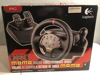 Logitech Momo Racing Force Feedback Wheel With Pedals & Power Cord Original Box • $44.99