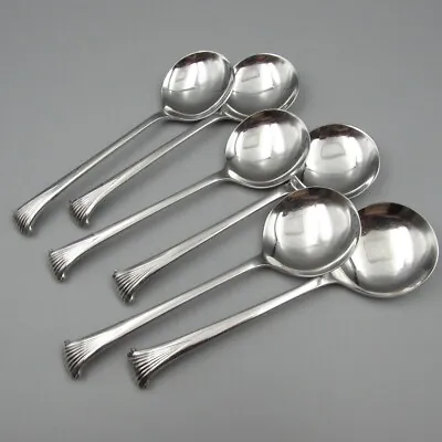 Towle Georgian House Stainless Japan Churchill Round Gumbo Soup Spoons - 6 • $24.99