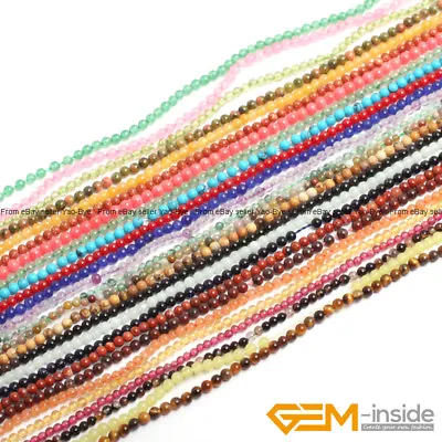 $5.05 • Buy Wholesale Lot Natural Gemstone 2mm 3mm 4mm Tiny Small Spacer Loose Beads 15 