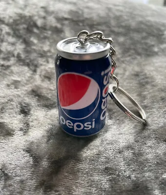 Pepsi Cola Novelty Miniature Blue Fizzy Drink Can Keyring Keychain Coke Food. • £4.99