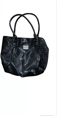 Marc Fisher Black  Handbag Faux Croc Embossed Purse/Tote Large • $45