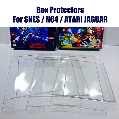 10PC SNES / N64 / ATARI JAGUAR Box Protectors Custom Made Super Nintendo 64 CIB • $15.99