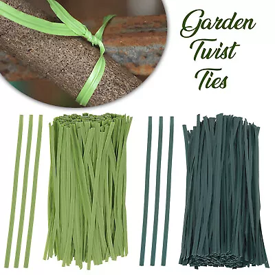 15cm X 200pcs Garden Plant Support Cable Twist Ties Flexible Plastic Coated Wire • £4.89