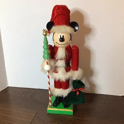 Walt Disney Parks Rare Wooden Mickey Mouse Christmas Nutcracker Santa Clause • $50