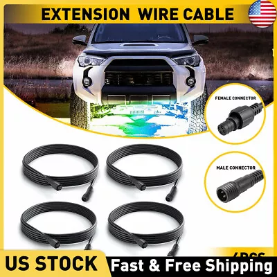 4x 10FT Extension Wire Cable 4Pin For RGB LED Rock Lights Pods Bluetooth Offroad • $14.99