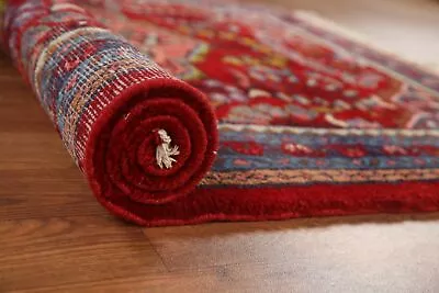 Traditional Floral Red 4x5 Lilian Hamadan Hand-Knotted Wool Rug 5' 4'' X 3' 10'' • $629