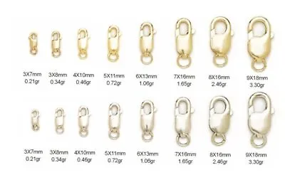 Oval Lobster Claw Clasp 14K Solid Gold Findings For Braclets And Neckleces • $29.99