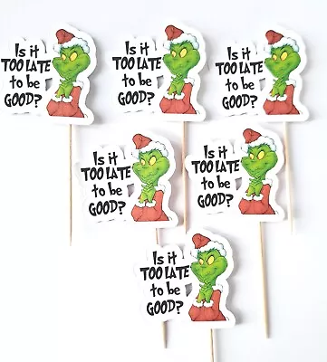 £4.25 • Buy Grinch Christmas Cupcake/cake Toppers X6