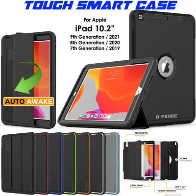 For Apple IPad 10.2  9th 8th 7th Tough Rugged Shockproof Armour Smart Case Cover • £14.95