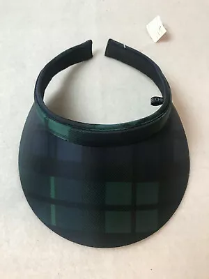 Ladies Green Plaid Golf Or Tennis Visor One Size Fits All NEW  • $7.95