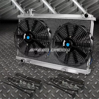 2-row Aluminum Radiator+1x 14 Fan Black For 03-06 350z Z33 G35 Skyline Fairlady • $146.88