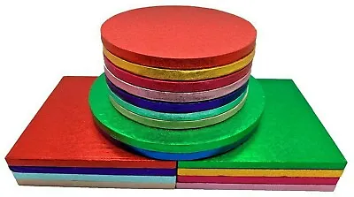 Single Colourful Cake Board Round / Square Party Thick Drum 12mm Strong Boards • £3.35