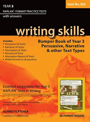 Writing Skills Bumper Book Year 3 NAPLAN* Format Practice Tests 2016 Edition (It • $36.95