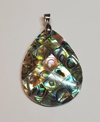 QVC Pendant PAUA ABLONE SHELL 925 Silver Unworn  • £30.04