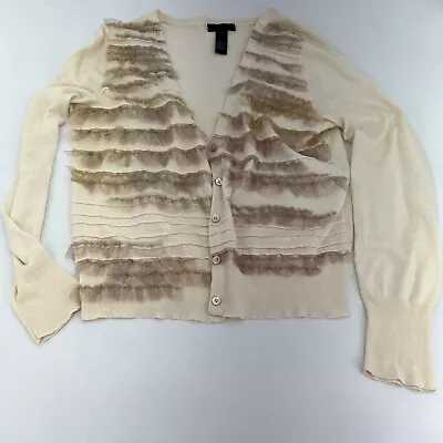 J Crew Collection Ivory Cardigan Size Medium • $39.97