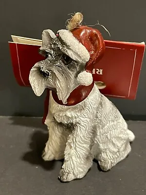Schnauzer Dog In A Santa Hat Christmas Ornament 3.5” NEW Red Shed • $15