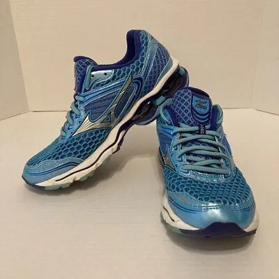 Mizuno Wave Creation 17 Women's Running Shoes Blue/White/Silver Size 7 • $39.99