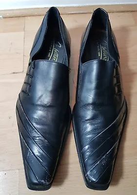 Le Bottier Depuis Designer Mens Black Formal Dress All Leather Shoes Uk 9 Eu 43 • £45