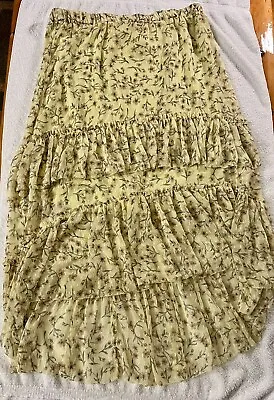 H&M Yellow Floral High/Low Skirt 40” Long XL • $10