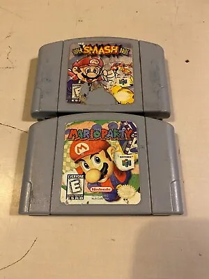 Nintendo 64/N64 Game LOT (2) Super Smash Bros/Mario Party AUTHENTIC TESTED WORN • $79.95