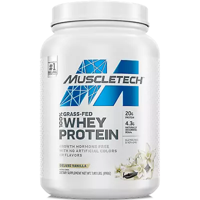 Muscletech Grass-Fed 100% Whey Protein Powder Deluxe Vanilla 20g Protein • $22.51