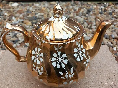 Vintage Sadler Teapot Gold Swirl And Flowers 2761 • £12